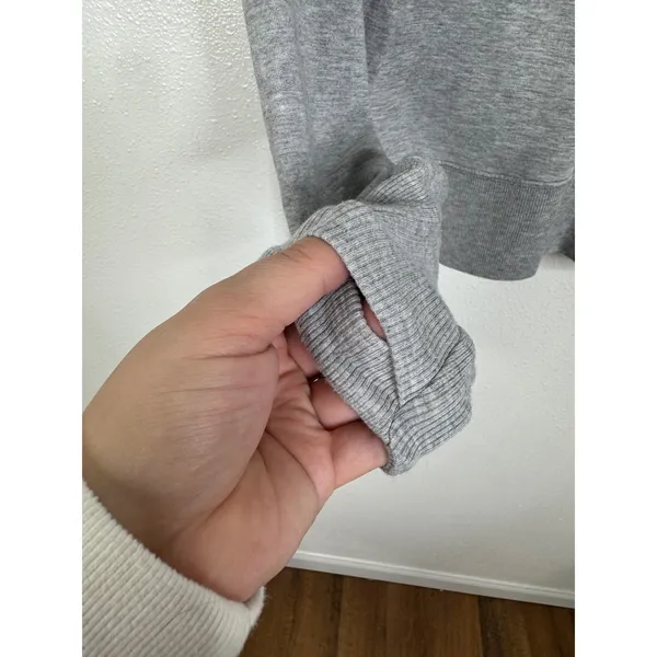 Athleta‎ Coaster Luxe Sweatshirt Grey Mock Neck Pullover Thumbholes 466775 Small - Image 7