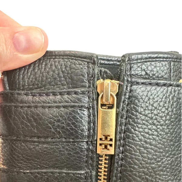 Tory Burch Combat Boots Black Leather Double Buckle Heeled Moto Size 9 - Image 9