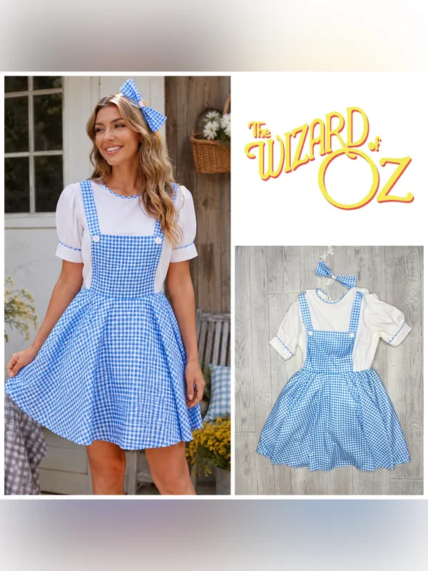 Rubies Dorthy wizard of Oz checked Halloween costume dress cosplay dress up OS - Image 2