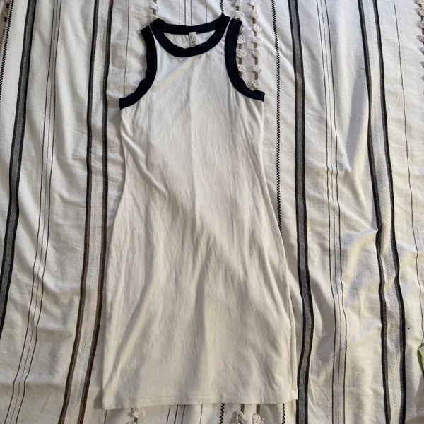 Skims soft lounge white and blue contract dress size large - Image 2