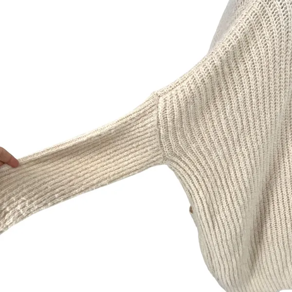 Dreamers Chunky Open Front Knit Cardigan Sweater Cream Size Medium - Image 5