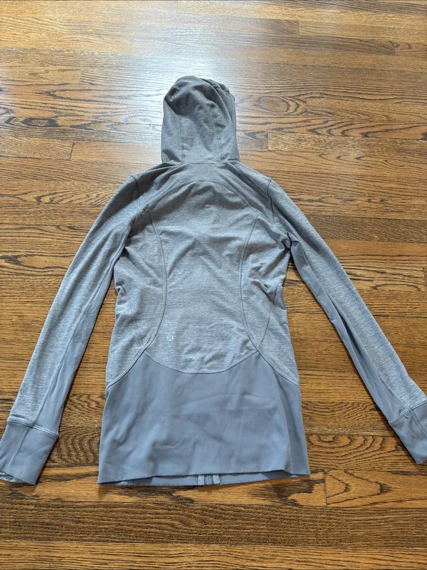 Lululemon long line Light Gray Hooded Zip Jacket, 6 - Image 2