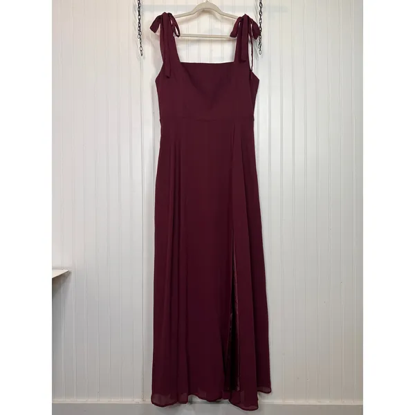 NWT Lulus Love Me Forever Burgundy Tie-Strap Square Neck Maxi Dress Size XL - Image 2