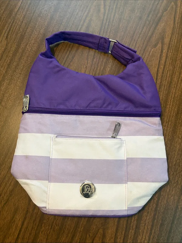 NEW JOY Deluxe Insulated Lunch Cooler Tote Bag Purple - Image 2