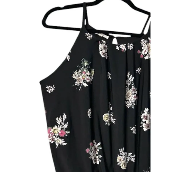 Maurices Black‎ Floral Halter Maxi Dress S Wedding Cruise Vacation Cottagecore - Image 9
