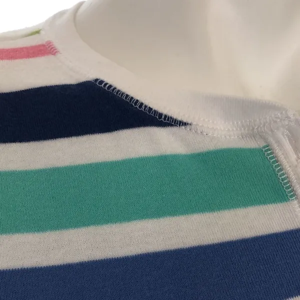 Chaps 3/4 sleeve white multicolor striped Henley - Image 3