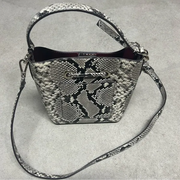 Kate Spade Eva Exotic Python Snakeskin Print Bucket Bag Crossbody - Image 3