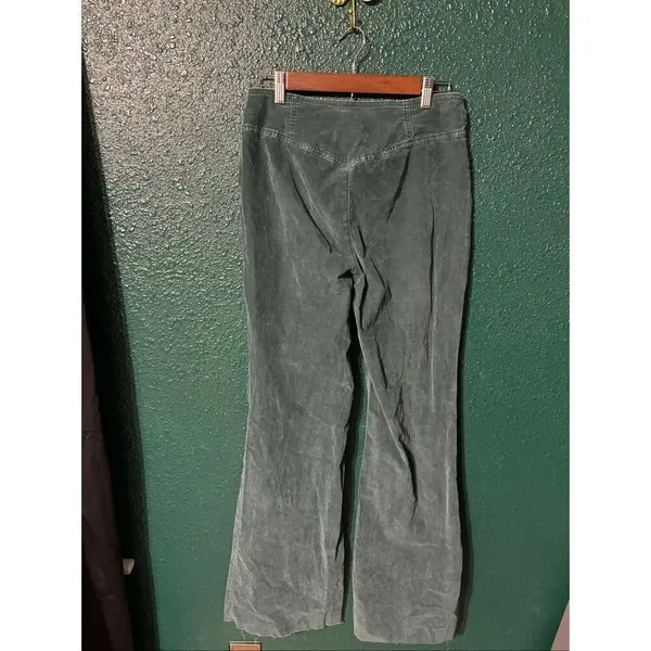 Free People Green High Rise Corduroy Flared Pants Sz 28 - Image 2