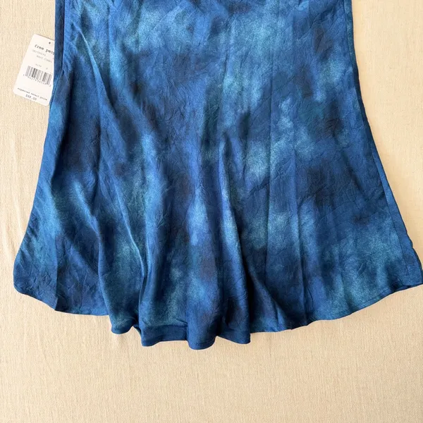 Free People Martine Flirt Tie Dye‎ Mini Skirt Navy Blue Womens Size 6 NWT boho - Image 9