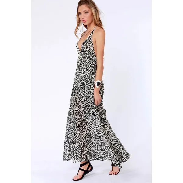 Billabong Maxi Dress Lets Get Away Batik Womens Small 100% Cotton‎ Boho Hippie - Image 2