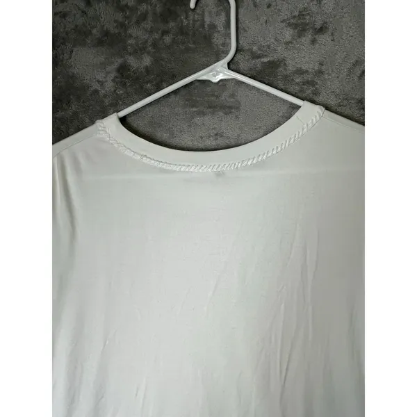 Kobi Halperin White 3/4 Flounce Ruffle Bell Sleeve Crewneck Pullover Blouse S - Image 4