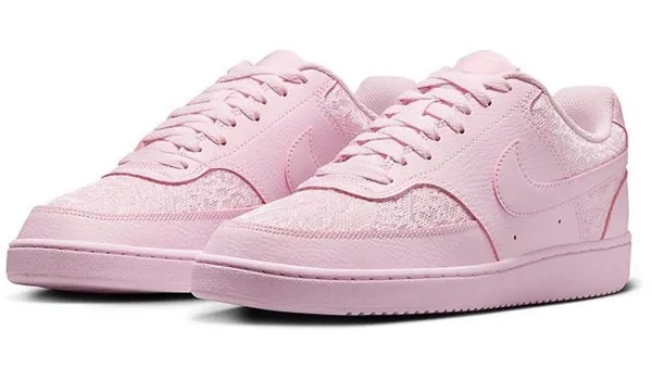 Nike Court Vision Low Shoes - Pink Lace Sneakers - Image 2