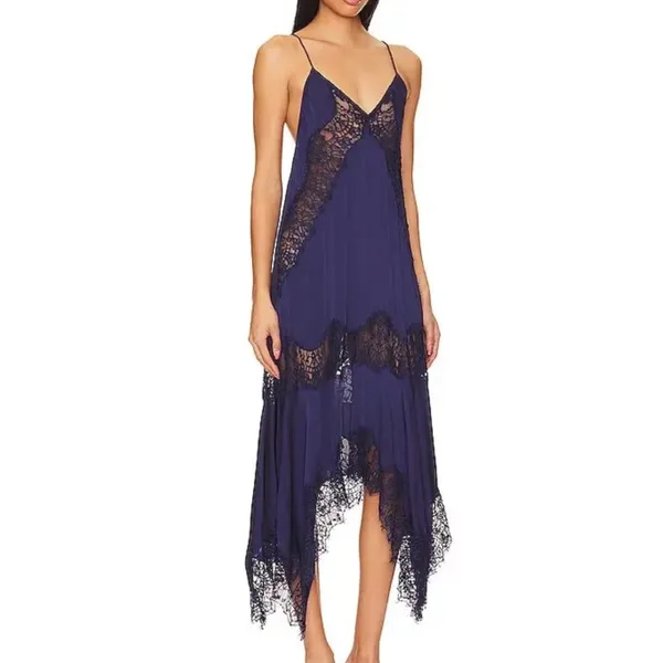 NWOT Free people X Sunsetter Maxi Slip In Navy - Image 4
