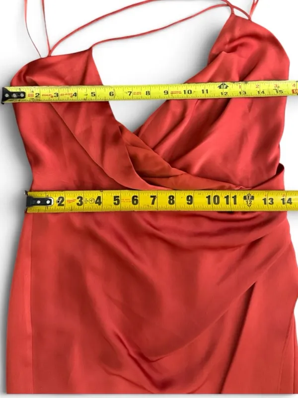 Jay Godfrey Prime Asymmetric Spaghetti Strap Satin Wrap Dress | Size 4 - Image 13