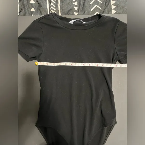 MANGOPOP Short Sleeve Crewneck T-Shirt Black One Piece Bodysuit Women’s S EUC - Image 6