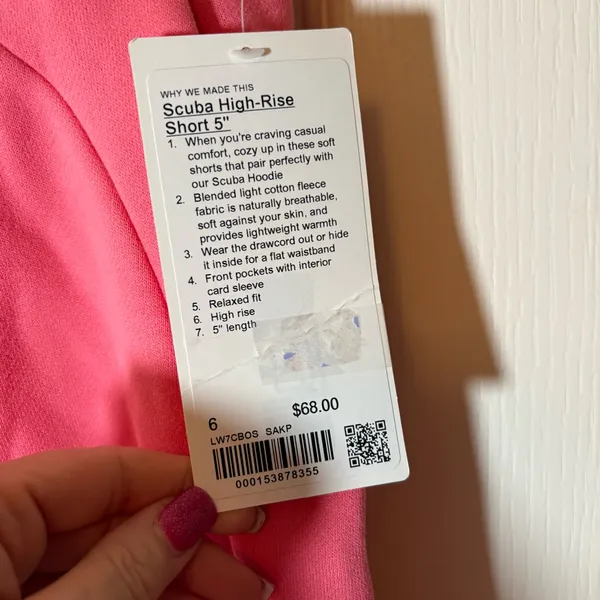 Lululemon Scuba High Rise short, 5". NWT SZ 6 SAKR (Sakura Pink) - Image 5
