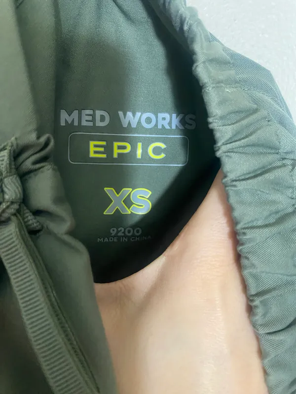 Olive Green Scrubs Size XS - Image 3