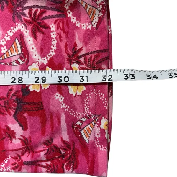 Vintage 90s Y2k 00s Pink Sleeveless Hawaiian Mini Dress Tie Back size Medium - Image 8
