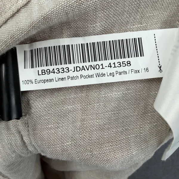 Quince 100% European Linen Patch Pocket Wide Leg Pants Flax Beige Size 16 - Image 5