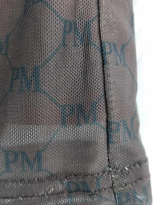 Peppermayo Abbie Print Mesh Y2K Style Bodycon Mini Skirt Chocolate Monogram - Image 3