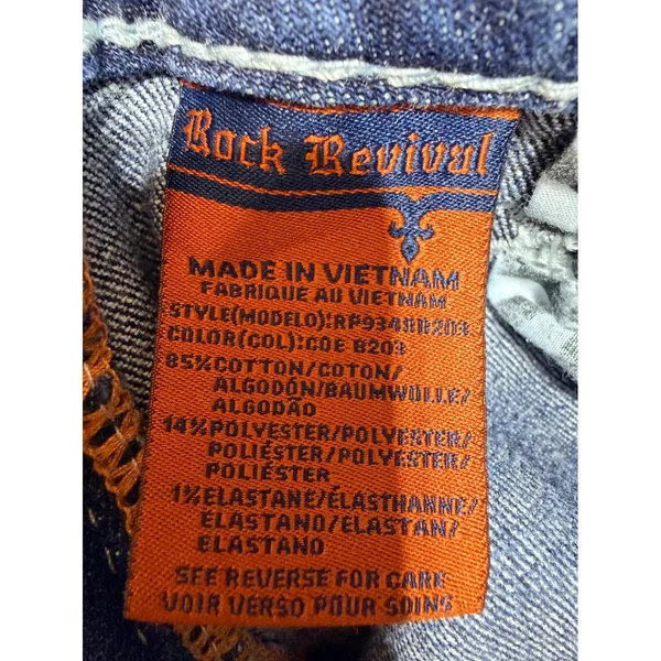 Rock Revival Jeans Coe Bootcut Embellished Women's 29 Blue Denim Y2K Cotton - Image 5