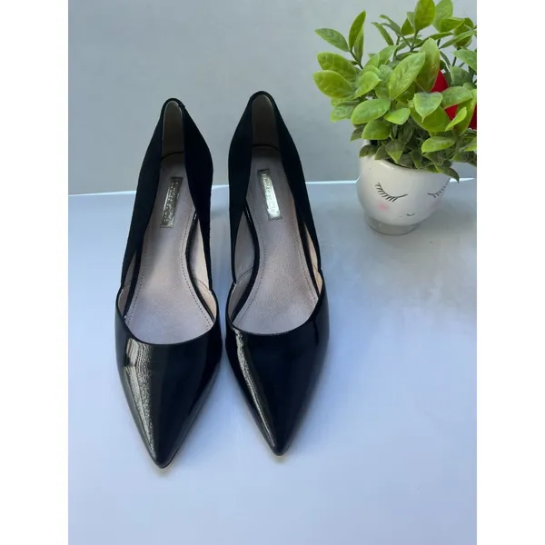 Louise et cie, women'S Black Leather pump Stilettos In size 7 - Image 8