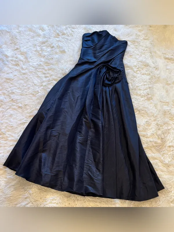 NEW Acler HAWFORD Black rosette strapless maxi Dress Sz 4 - Image 5