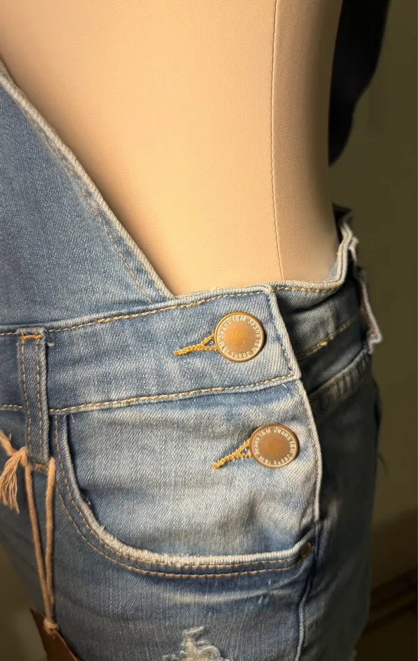 I&M Jeans Light Blue Denim Mid-Rise Overalls - Image 5