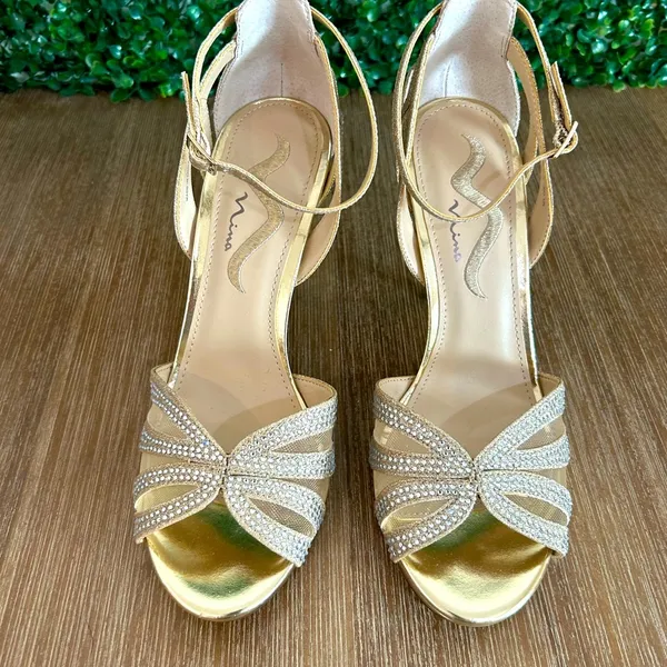 Mina Women’s Size 9 Chic Gold Heels – New with Minor Scuffs from Try-On Formal - Image 8
