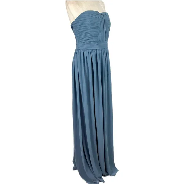 Lulus Endless Glamour Slate Blue Strapless Maxi Dress XL – Pleated Wedding Guest - Image 7