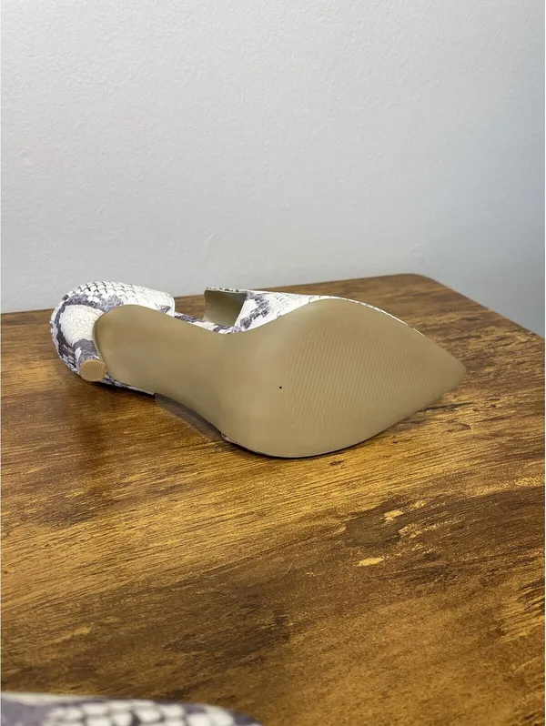 Steve Madden DOLLY Natural Snakeskin Pointed Toe Stiletto Pump 6.5 norm - Image 6