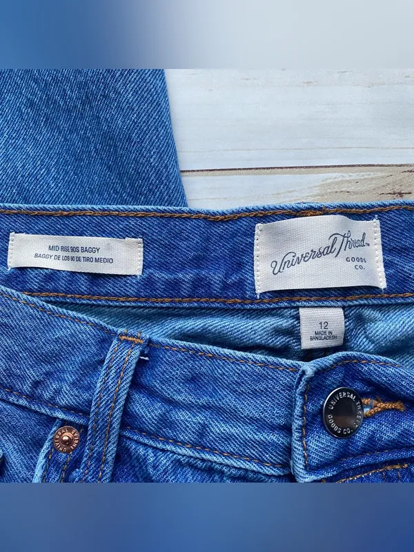 Universal Thread mid rise 90s baggy relaxed boyfriend fit cotton denim jeans 12 - Image 3