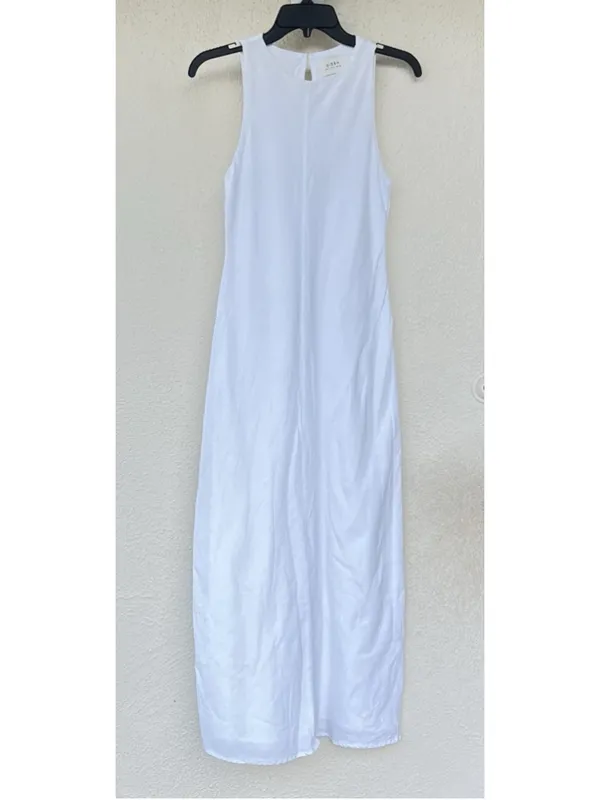DISSH Harris White Linen Midi Dress Women Size US 2 Coastal Nautical Lightweight - Image 3