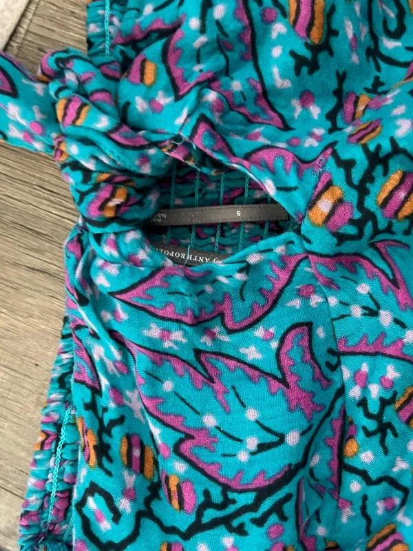 Anthropologie The Nixie Turquoise Floral Romper size‎ S - Image 11