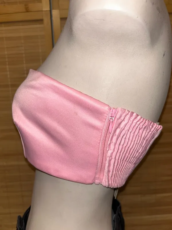 Zara NWT Cropped Bandeau Top Pink Size XS Limited Edition Bloggers Fav - Image 3