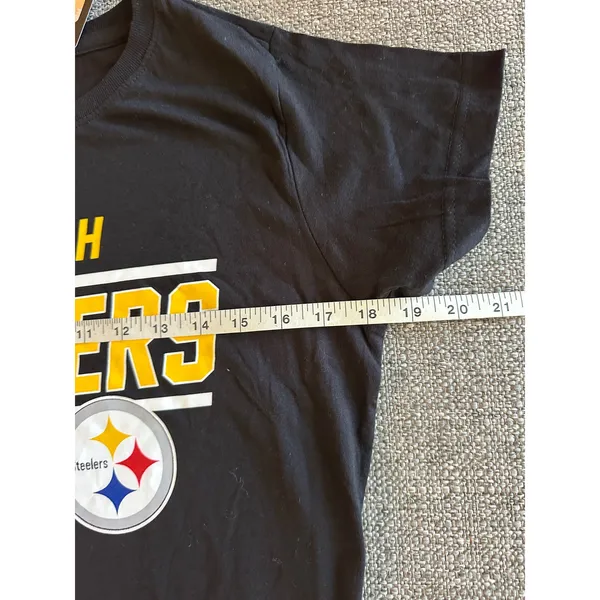 NFL Team Apparel Pittsburgh Steelers Black‎ Graphic T-Shirt Womens Medium NWT - Image 5