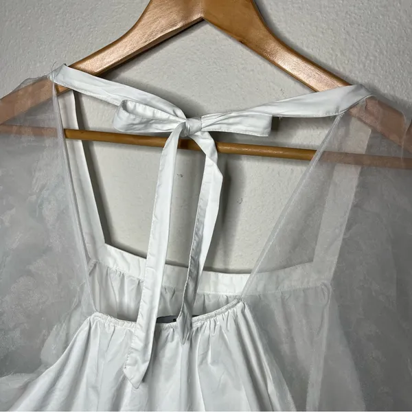 Pomander Place Tuckernuck White Tinsley Puff Sleeve Babydoll Blouse Top - Image 7