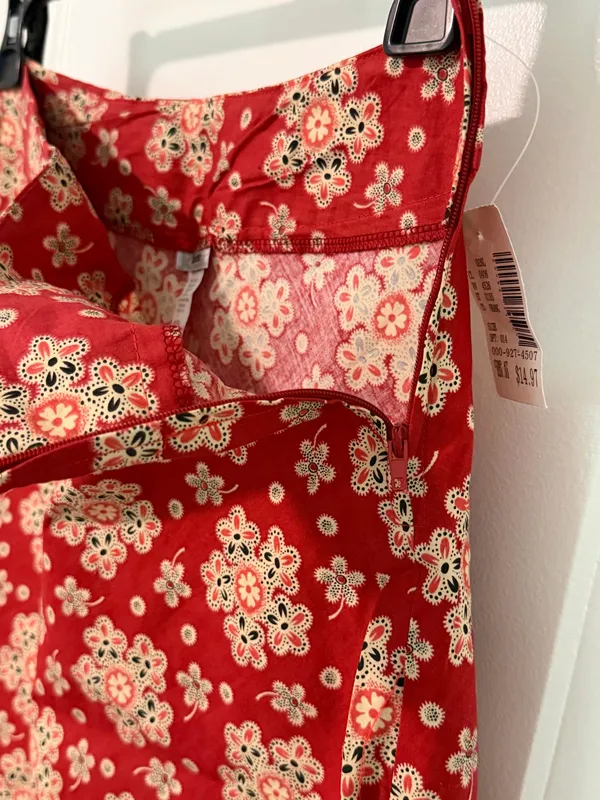Red floral skirt Orange - Image 4