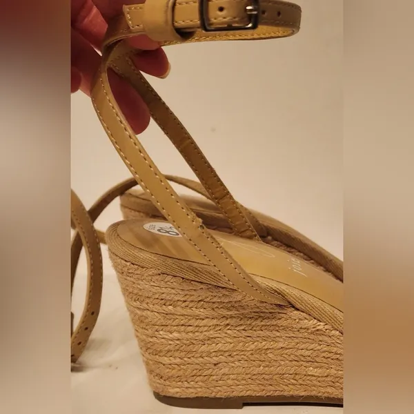 Joie Lila Wedge Leather Sandals Women’s Tan Size 8.5 - Image 10