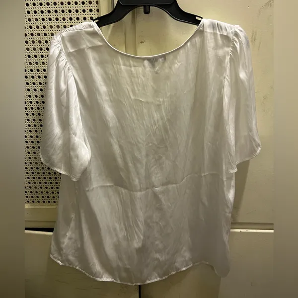 Paige medium white silky front button blouse - Image 2