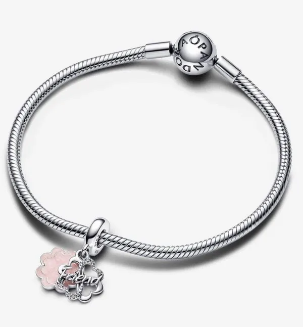 Pandora NEW Pink Friend Charm - Image 2