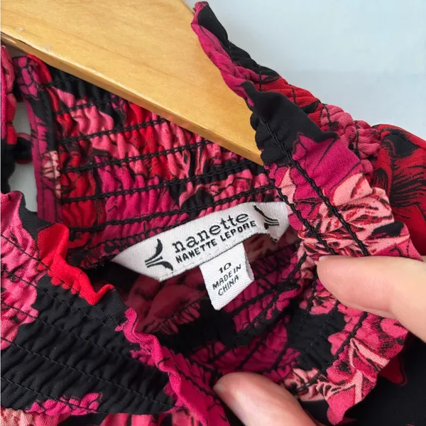 Nanette Lepore Red and Pink Floral Maxi Dress - Image 2