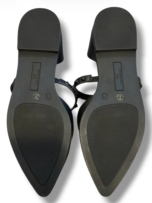 Worthington Cora Black Studded Mary Jane Pointed Toe Flats Size 7.5M - Image 4