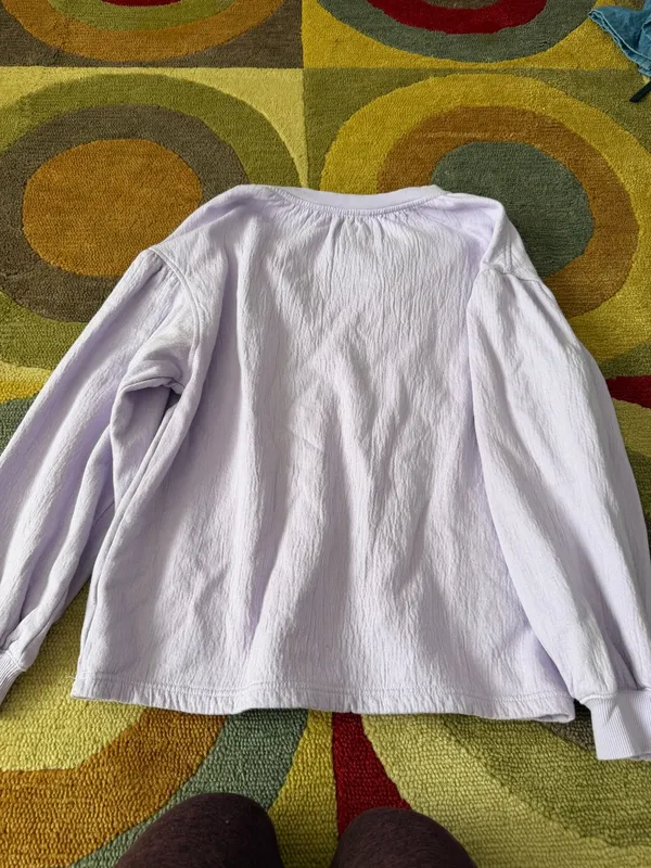 Aerie Easy Street Sweatshirt Light Purple Oversized Tie Front V Neck Size XS - Image 3