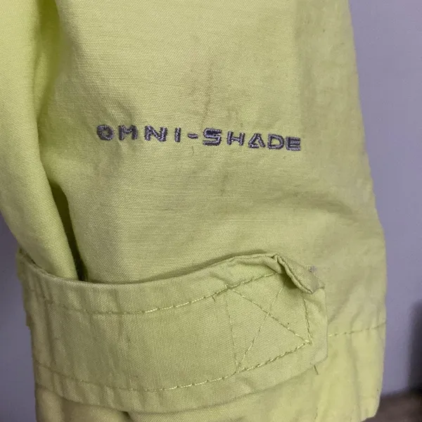 COLUMBIA Omni-Shade womens neon/yellow full zip hooded light jacket size XL - Image 6