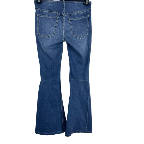 We The Free Free People Flare Jeans 26 Blue Stretch Bell Bottom Boho Indie Retro - Image 6