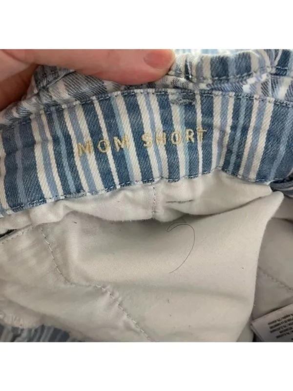 American Eagle Outfitters Womens Mom Shorts Size 14 Blue/White Striped nautical - Image 3
