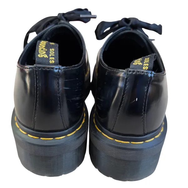 Dr Martens Holly Platform Oxford Shoes‎ Black Patent Leather Chunky Womens US 10 - Image 4