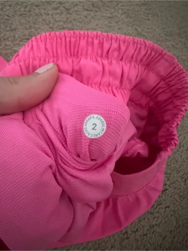 lululemon athletica Women's Bright Pink Layered Running Shorts - Image 3