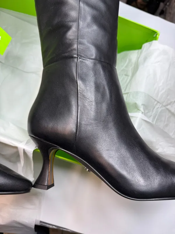 Sam Edelman Lyla Black Leather Knee High Boots- Size 9M - Image 4
